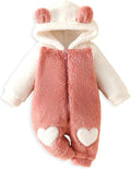 Newborn Baby Girl Winter Outfit Hooded Jumpsuit Infant One Piece Romper Baby Warm Snowsuit Clothes Gifts Set