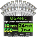 Cat6 Patch Cables Cat 6 Ethernet Cable Snagless 7 Ft 24-Pack White