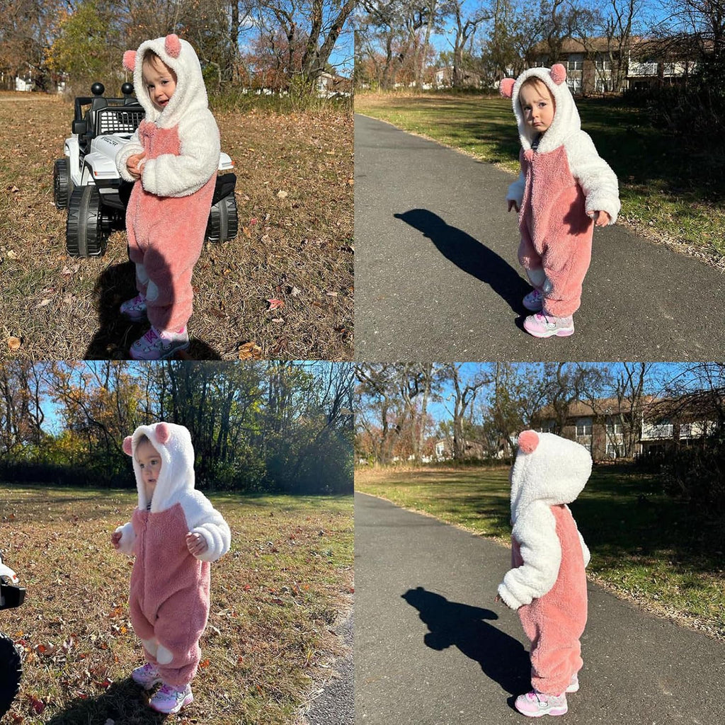 Newborn Baby Girl Winter Outfit Hooded Jumpsuit Infant One Piece Romper Baby Warm Snowsuit Clothes Gifts Set