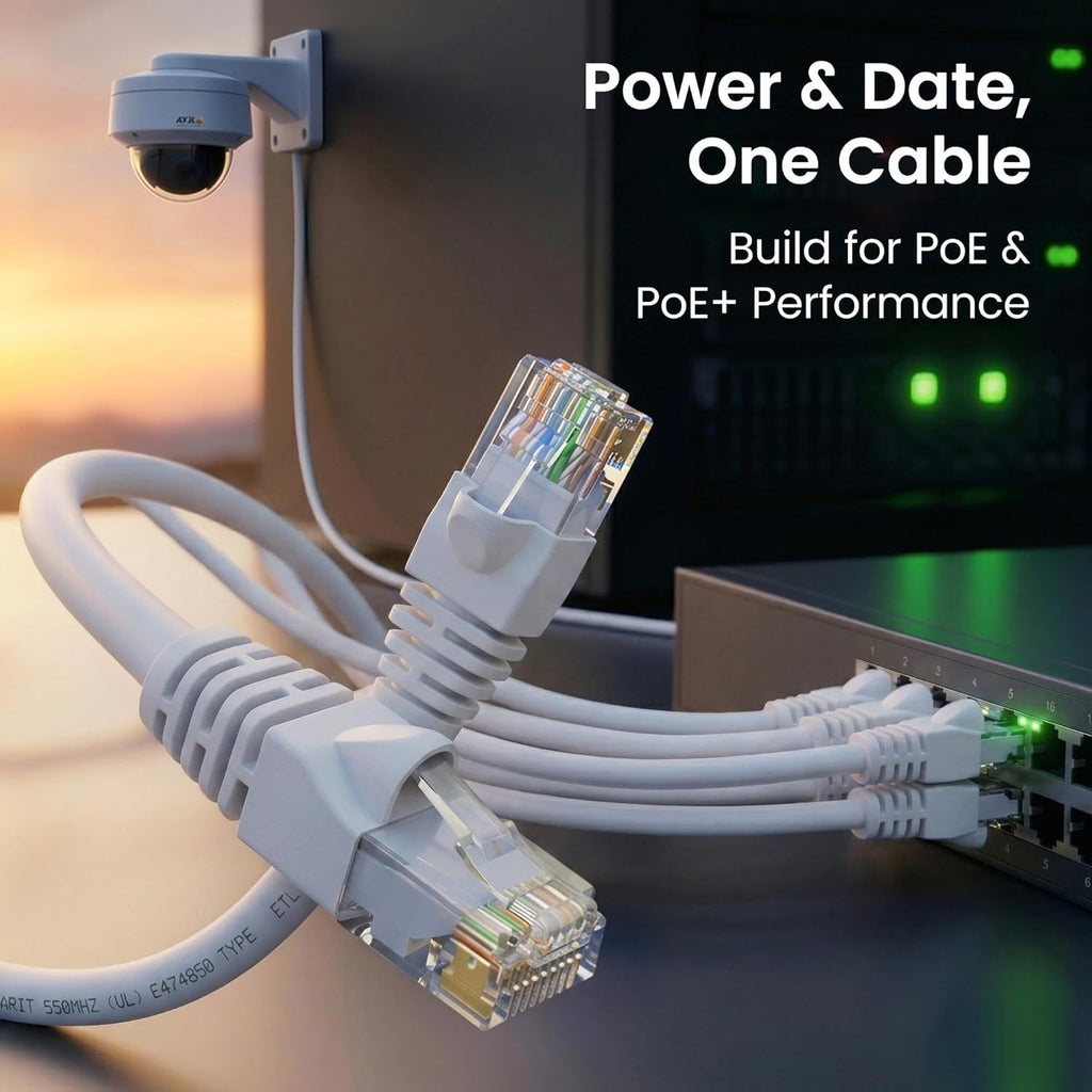 Cat6 Patch Cables Cat 6 Ethernet Cable Snagless 7 Ft 24-Pack White