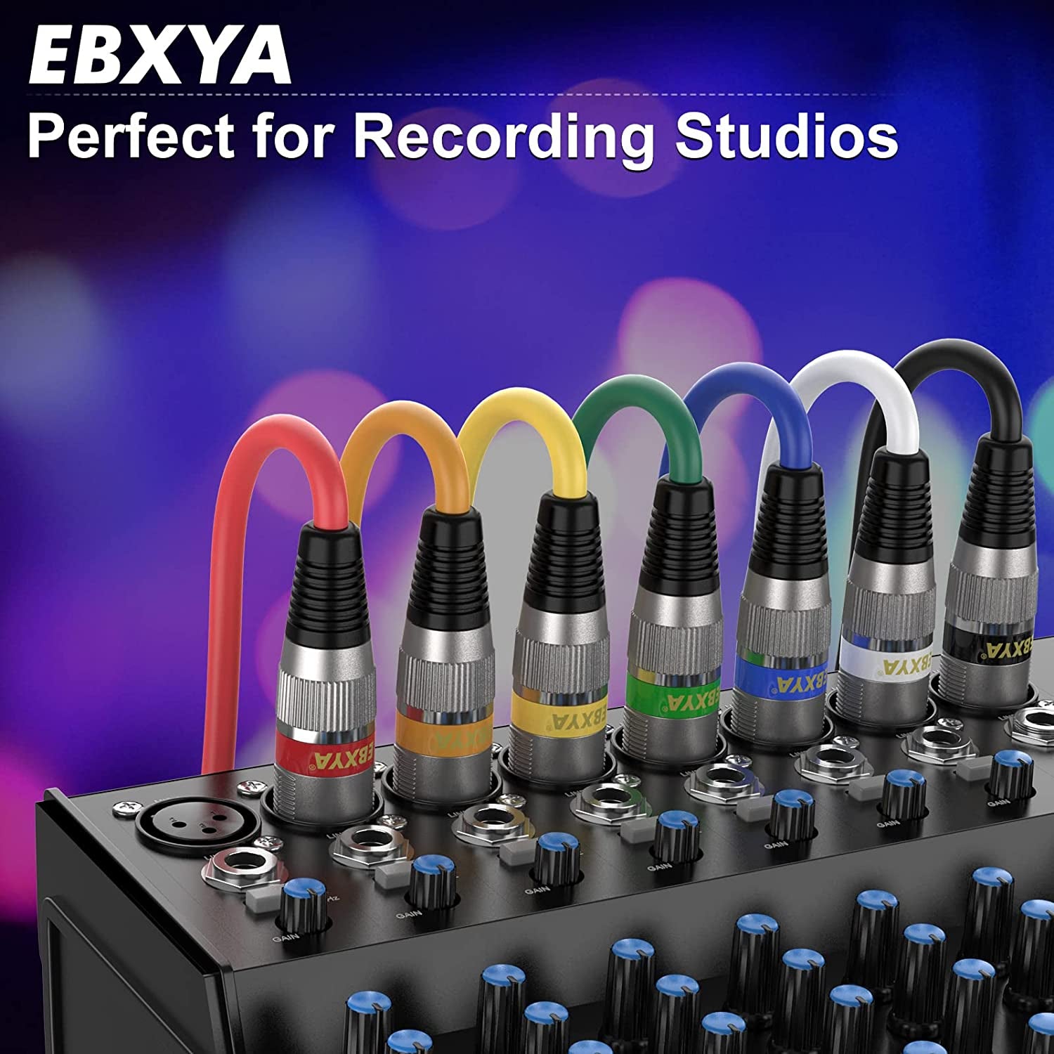 XLR Cable 6Ft 10 Pack 3 Pins Balanced XLR Microphone Cable Male to Female Suitable for Audio Mixer, Speaker Systems, Radio Station